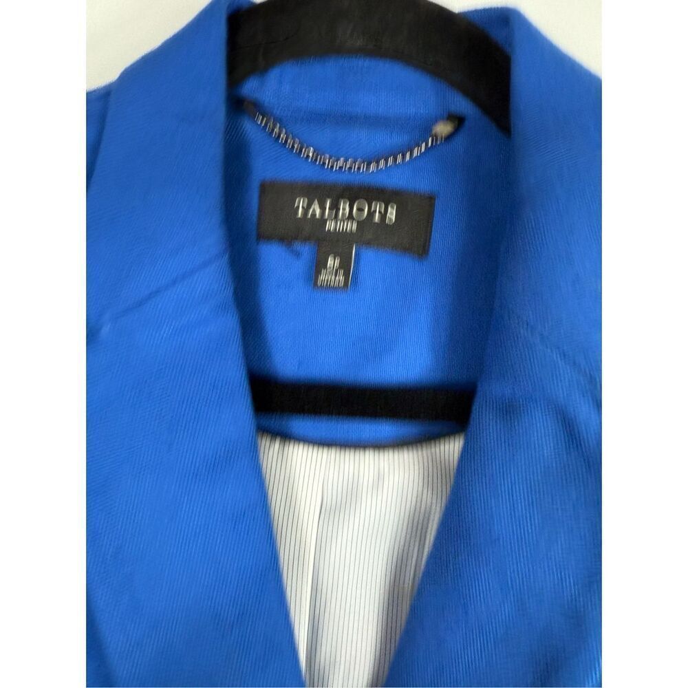 Talbots Bright Blue Linen Jacket- Size 6P - Picture 5 of 7